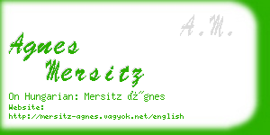 agnes mersitz business card